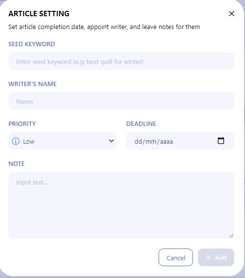 anadir articulo en proyecto Reseña y tutorial de WriterZen, herramienta SEO para la creación de contenido