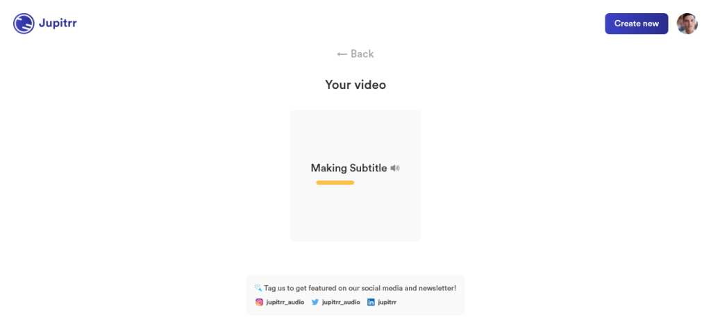 pantalla que muestra el proceso de generación del video