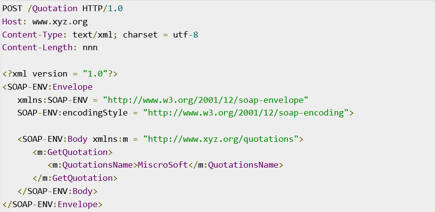 Formato de una petición SOAP en XML