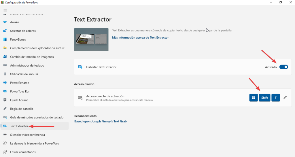 PowerToys text extractor ajustes Necesité una alternativa a TextSniper para Windows y no encontré una: encontré 2 y gratuitas